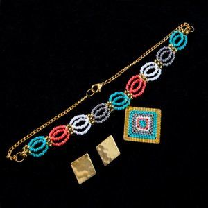 Handmade Bead Choker Crochet Set Accessories Jewel